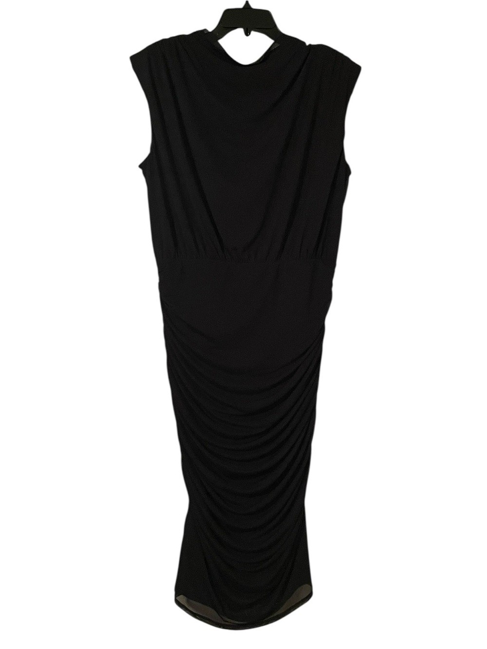 Bar III Women's Black Ruched Sleeveless Round Neck Midi Dress Size 2X